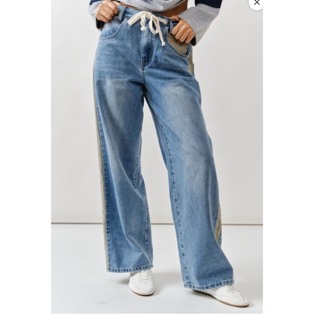 Aaron & Amber slouchy Contrast Line Jeans